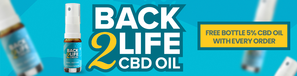 GRATIS flesje Back2Life 5% CBD olie bij elke bestelling